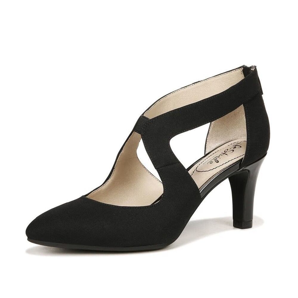 Life Stride Womens 6 M Black Giovanna Pointed Toe Pumps Heels NIB TD5